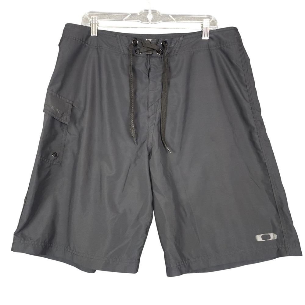 Oakley Men's Board Shorts Gray Cargo Pocket Swim‎ Trunks Size 36